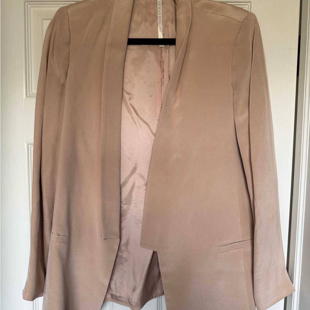 Truth and Pride Open-Front Blazer Jacket - Blush Taupe